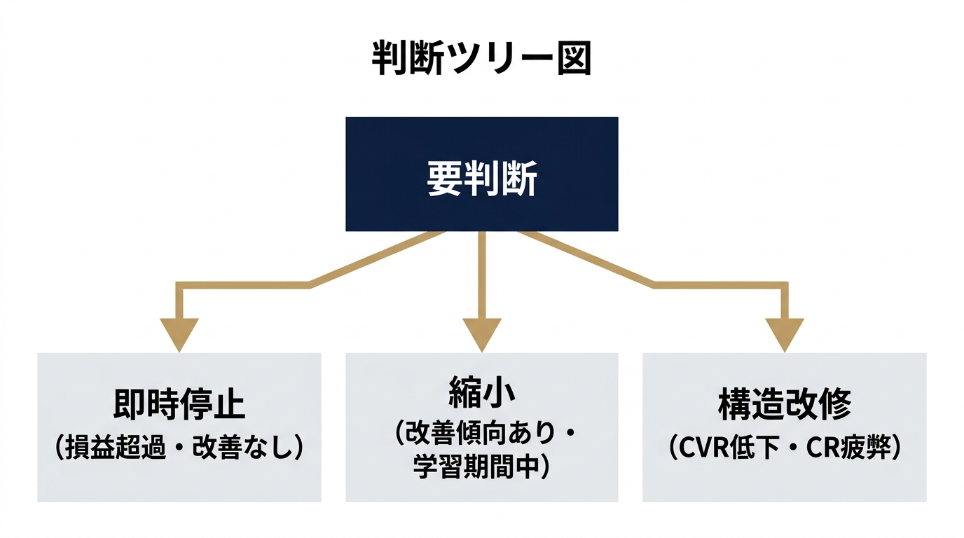 停止・縮小・改修の3分岐で撤退を設計する