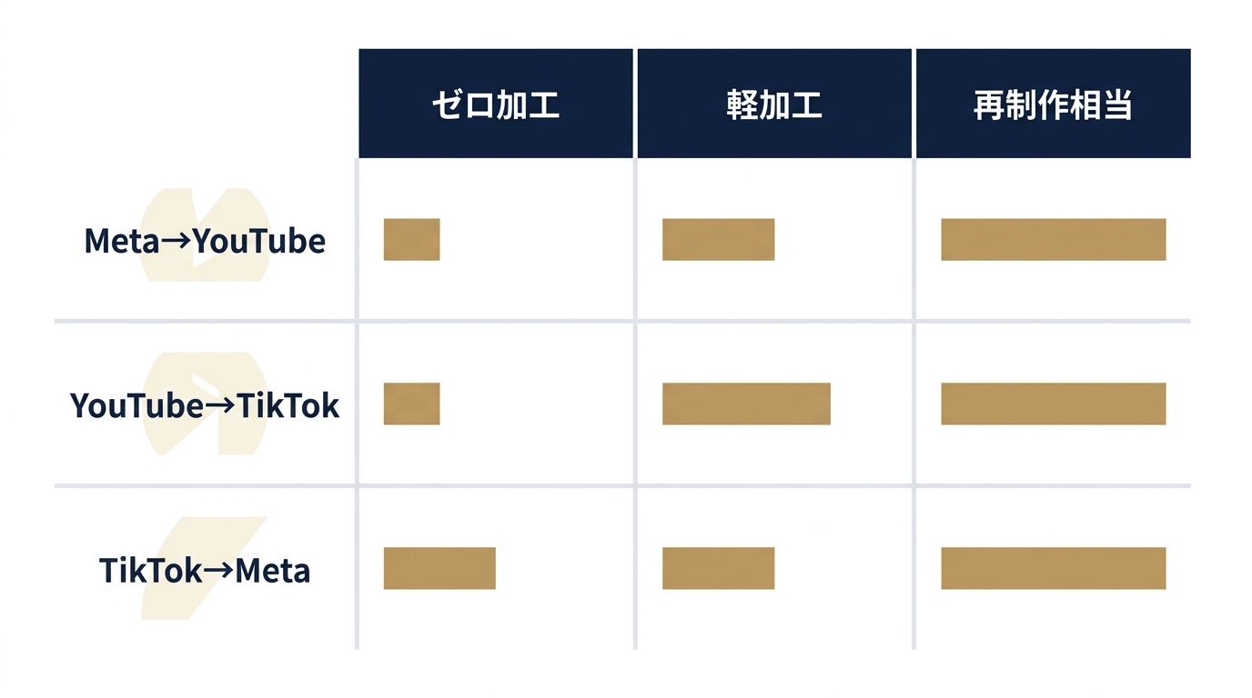 転用パターン別・加工コスト分類図