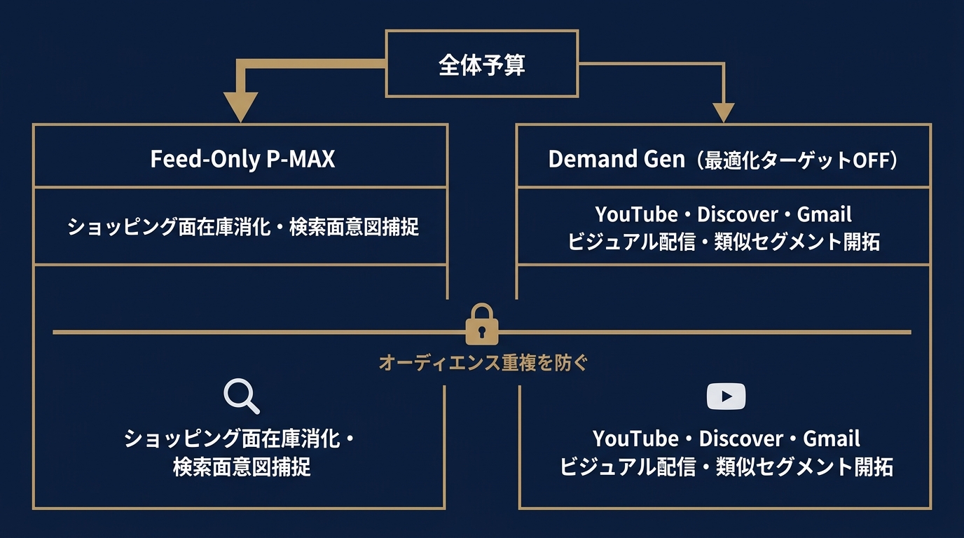 Power Pack構成：役割分担とオーディエンス重複防止の全体像
