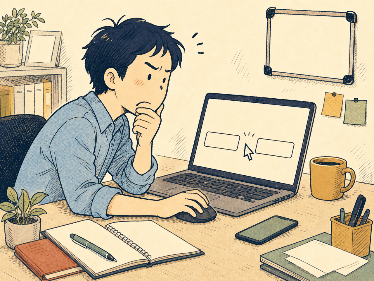 2つの設定の間で迷う広告担当者