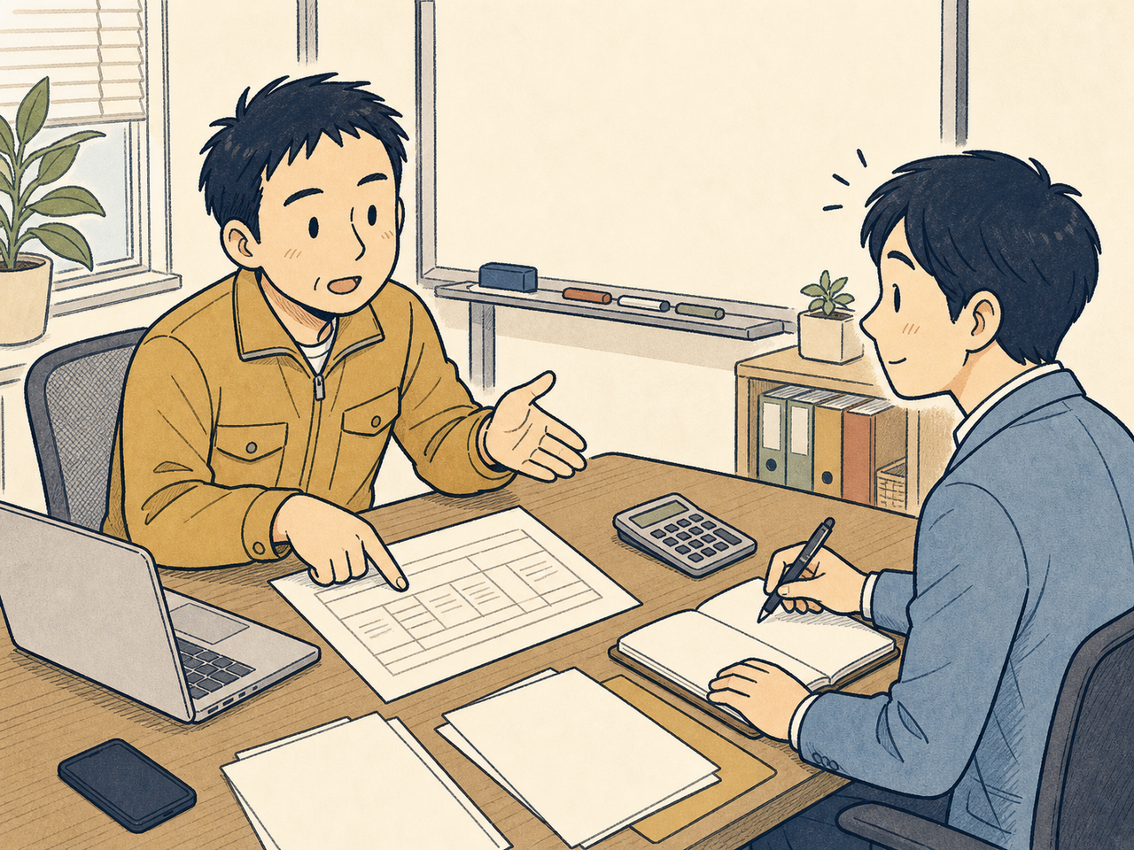 値下げより配分見直しを話し合う場面