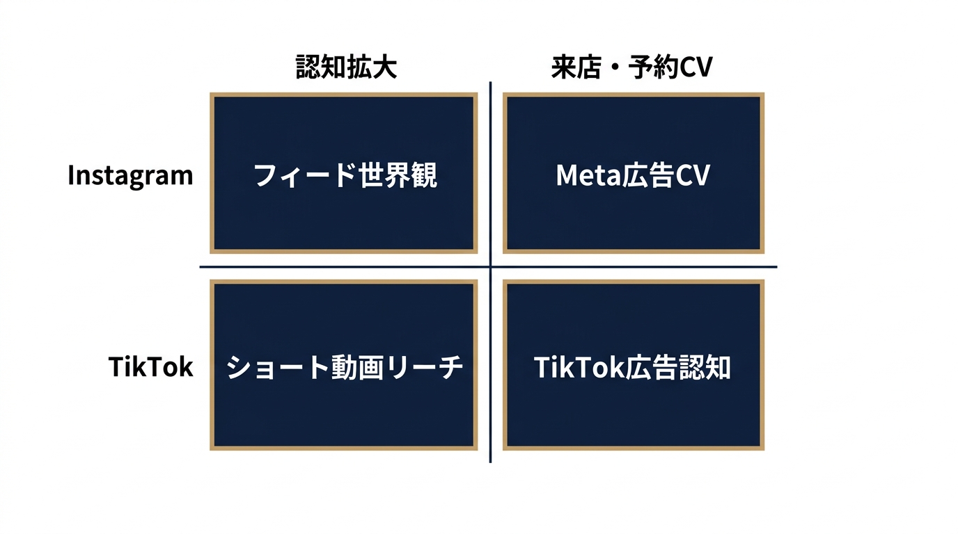 プラットフォーム×ファネル段階の役割分担図