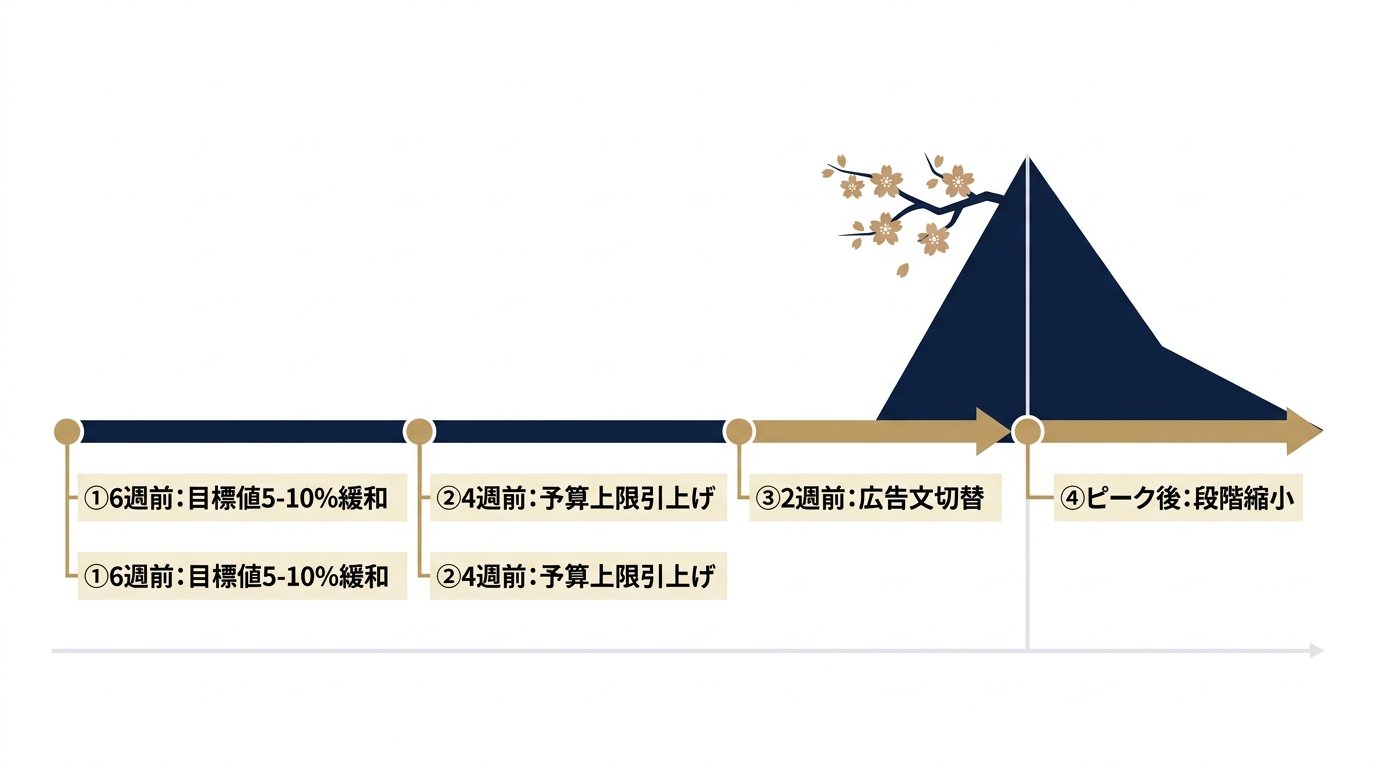 繁忙期前倒し入札調整の段階スケジュール