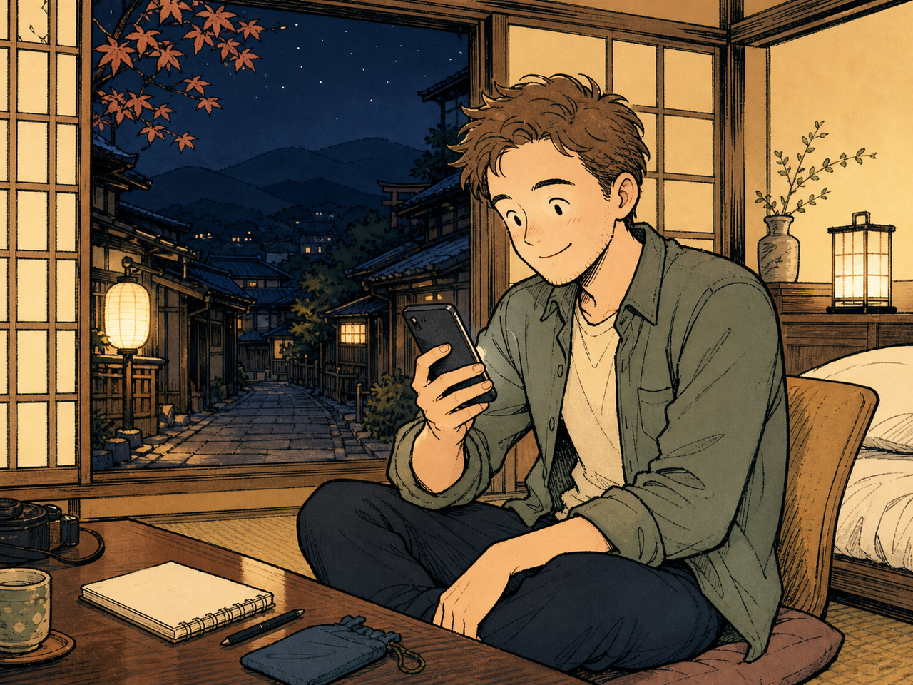 到着後にスマホで体験を探す旅行者