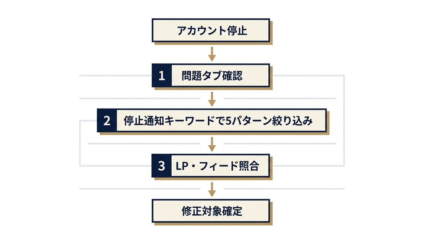 原因切り分けの3ステップ診断フロー