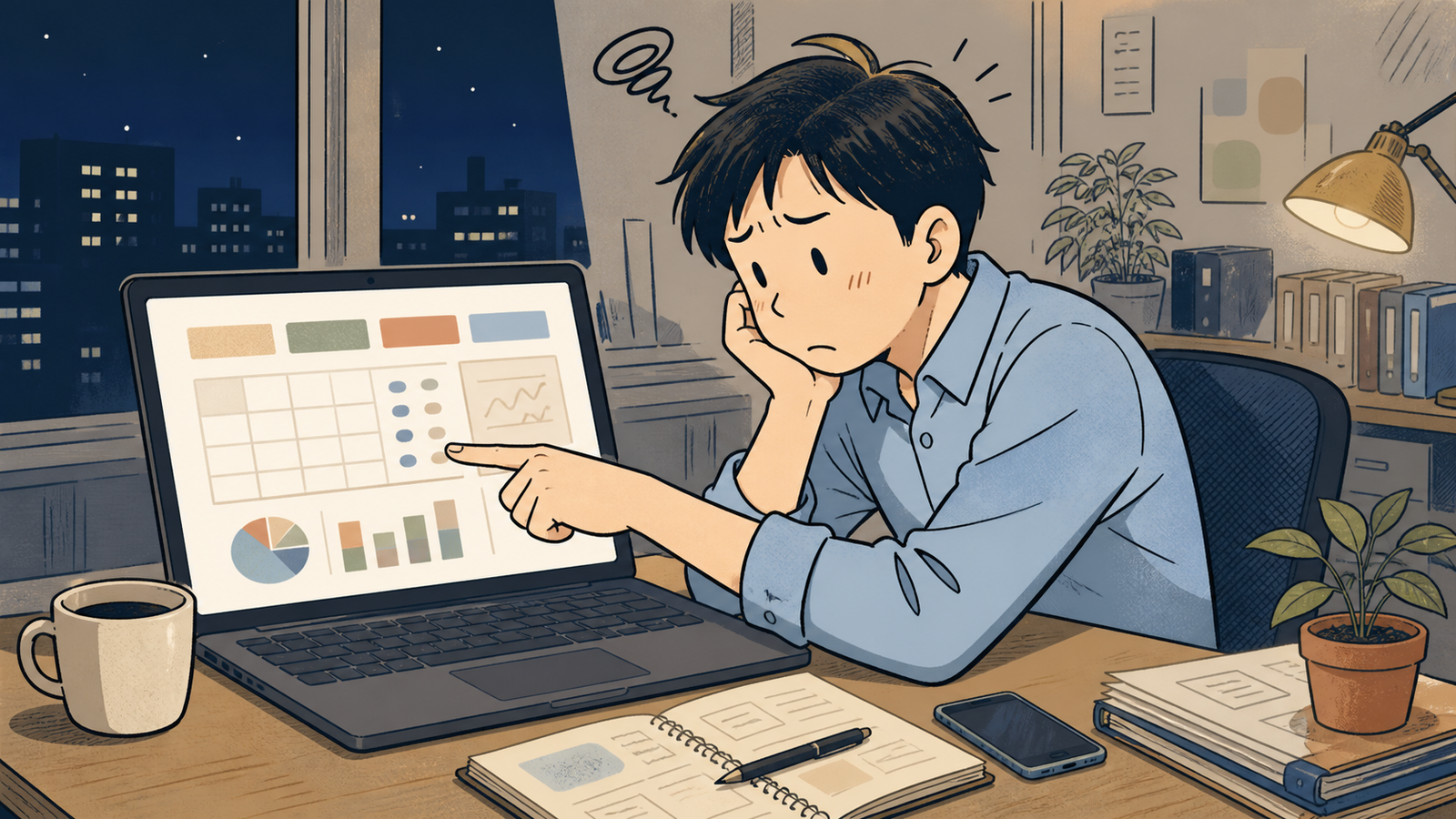 深夜、レポート画面の数字にひとり困惑する運用者
