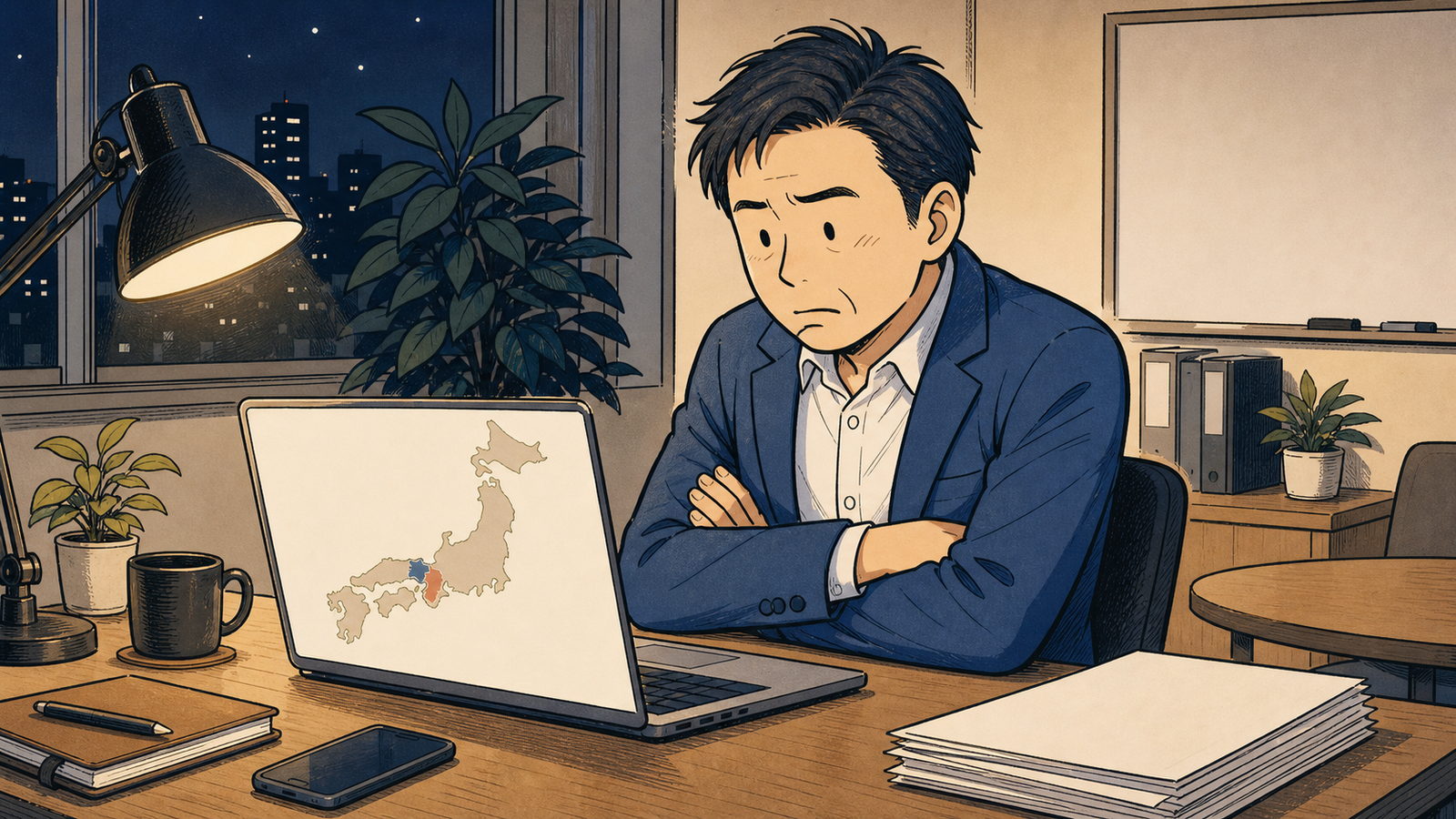 県外の代理店に奈良を任せていいのか、深夜に悩む経営者