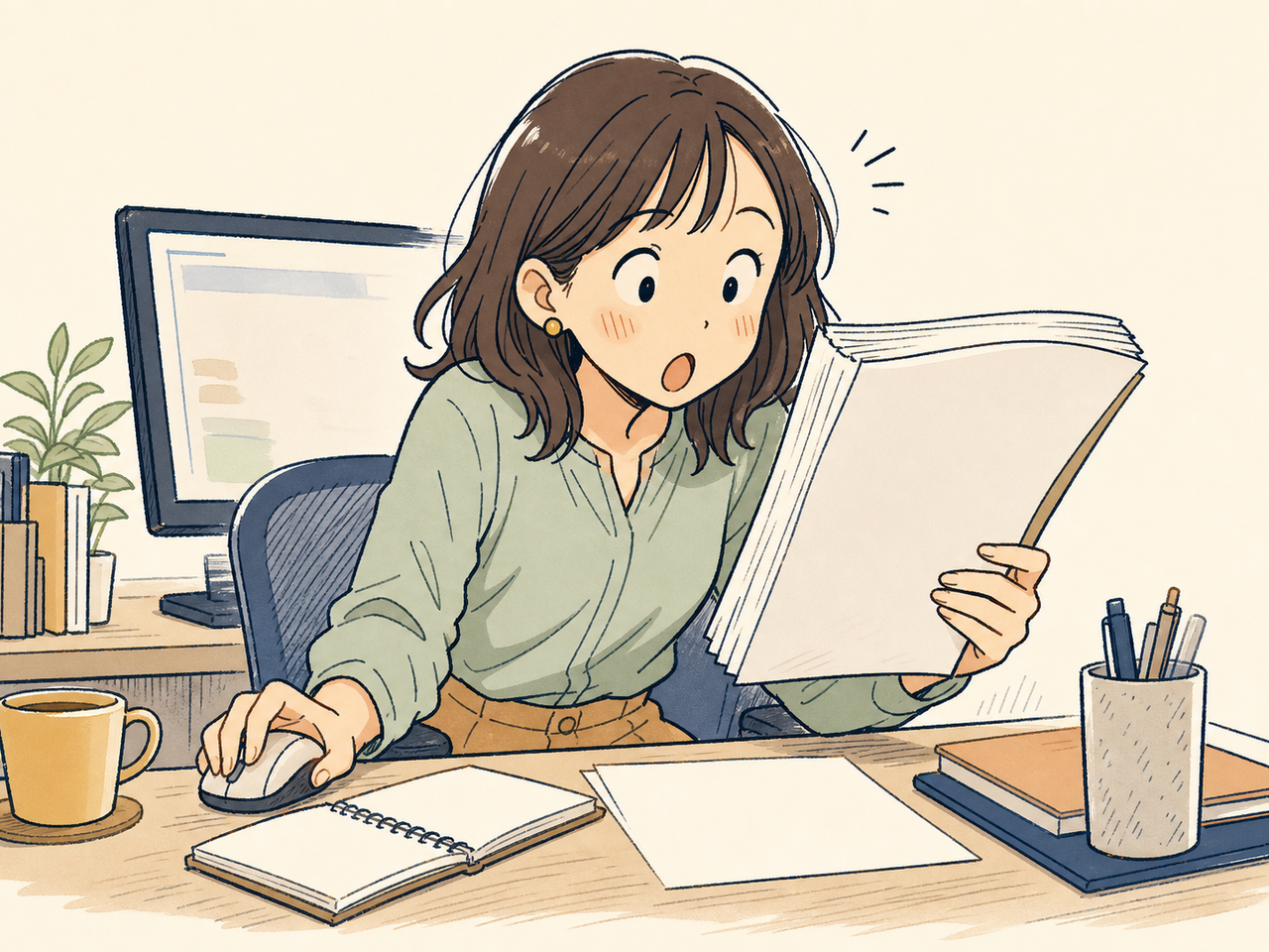 報告書を読んで顔色を変える広告担当者