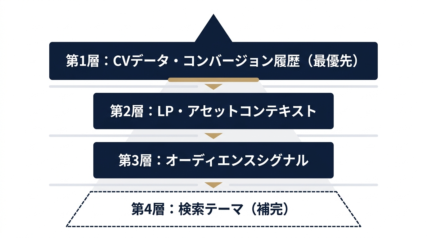 P-MAXシグナル階層と検索テーマの優先順位