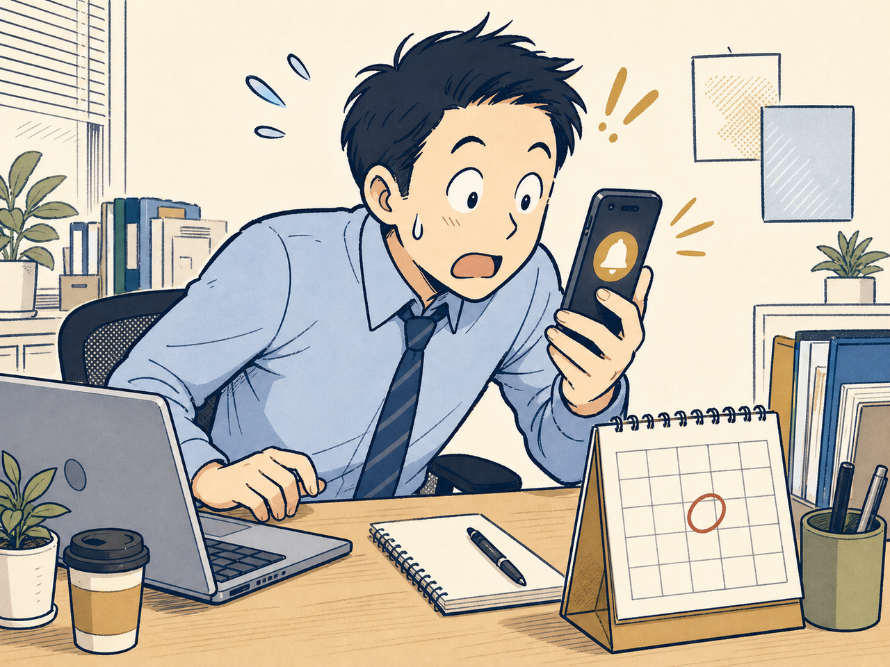 更新通知を見落として慌てる担当者