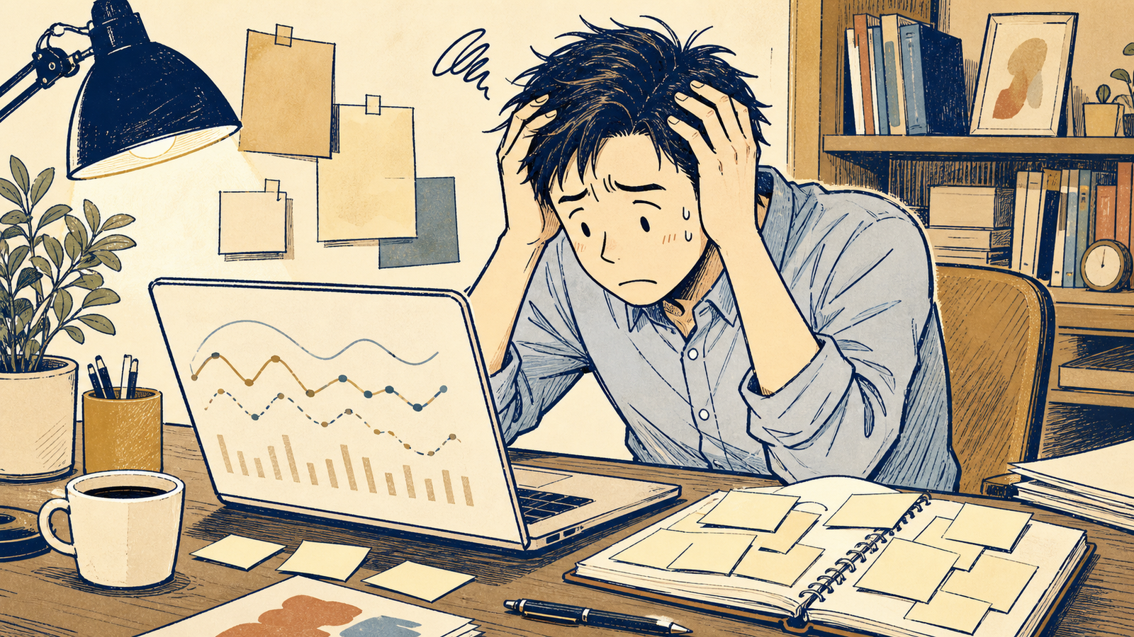 深夜、順位低下に頭を抱える運営者