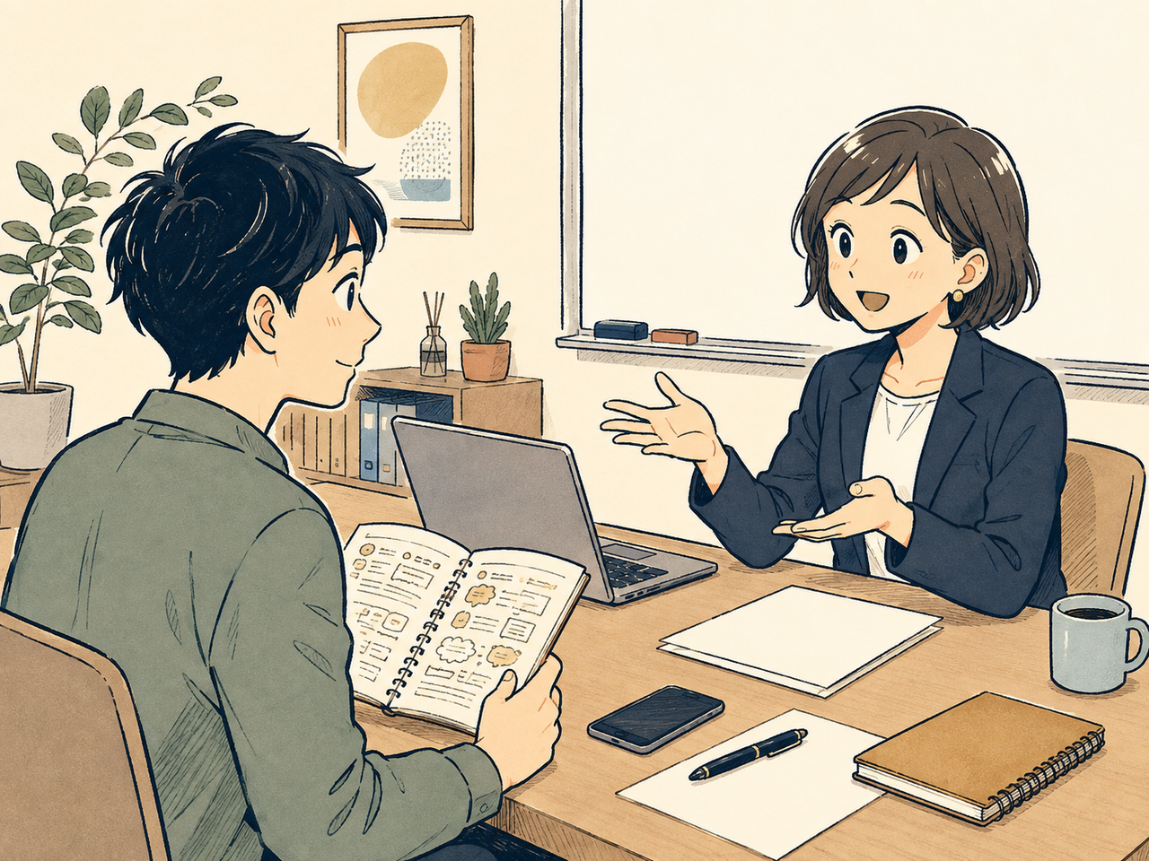 質問リストを手に相談に臨む姿勢