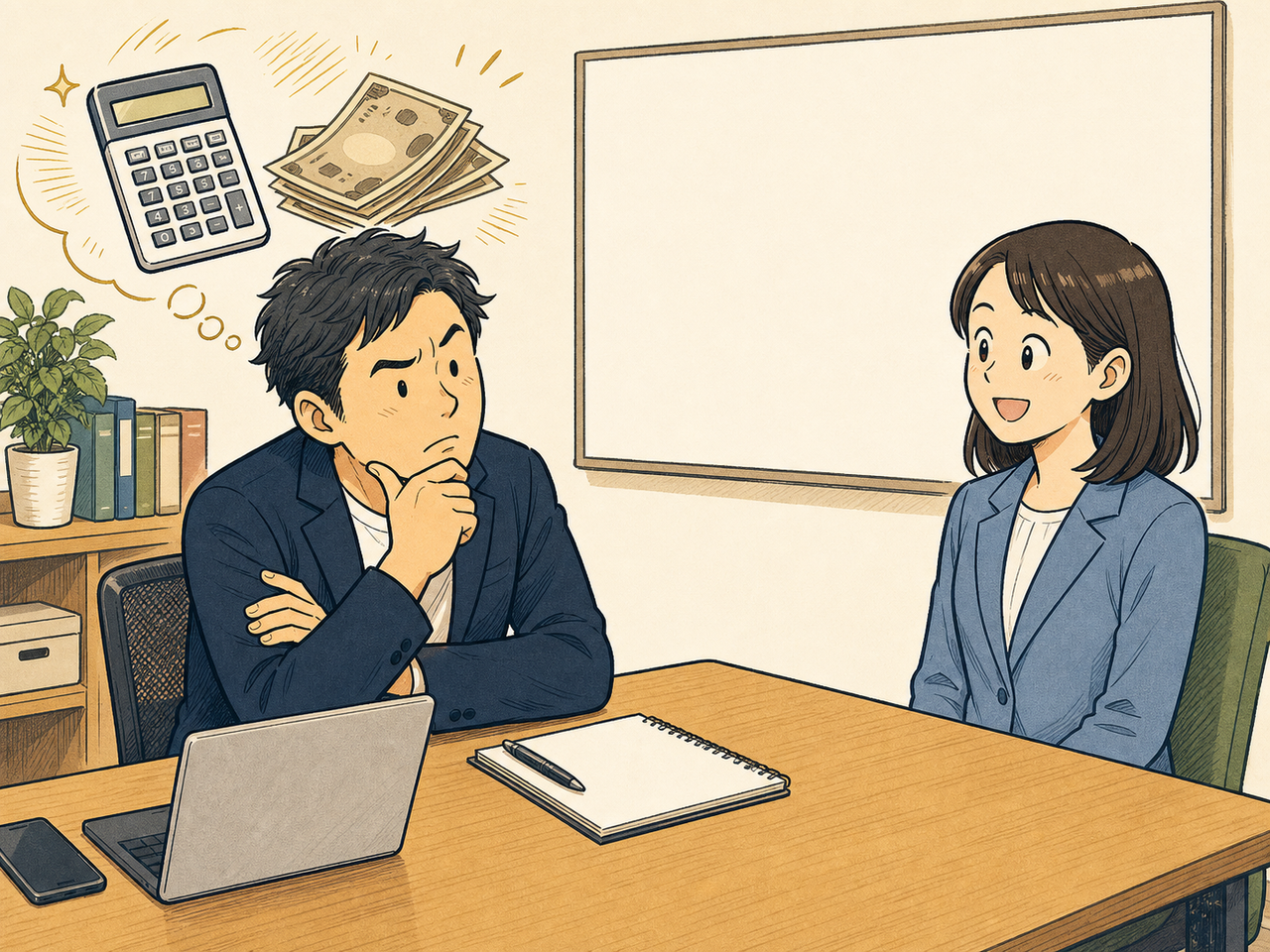 採用面接で人件費を頭の中で計算する経営者