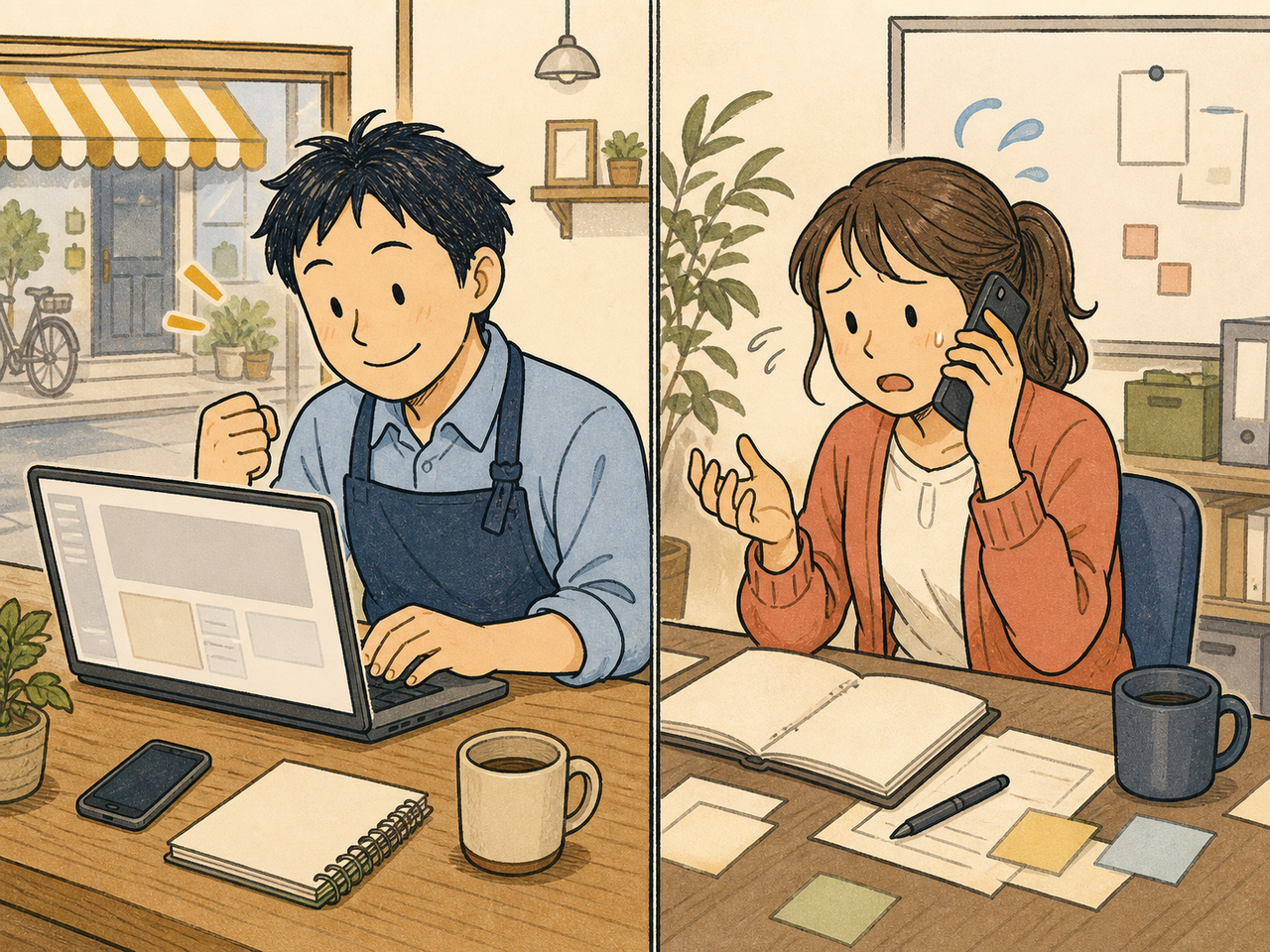買い切りテーマが合う人・合わない人の対比