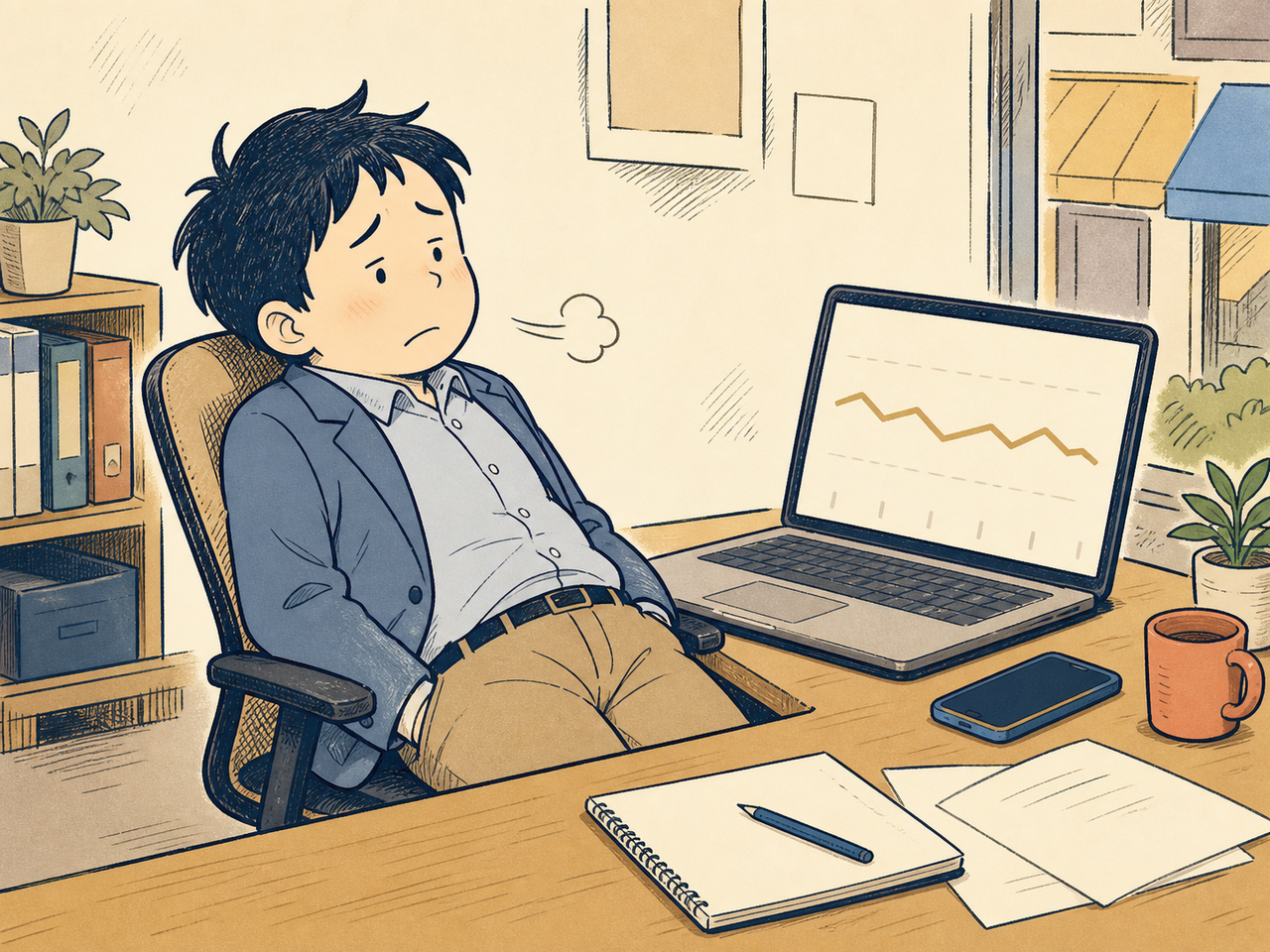 テーマを変えても順位が動かず肩を落とす